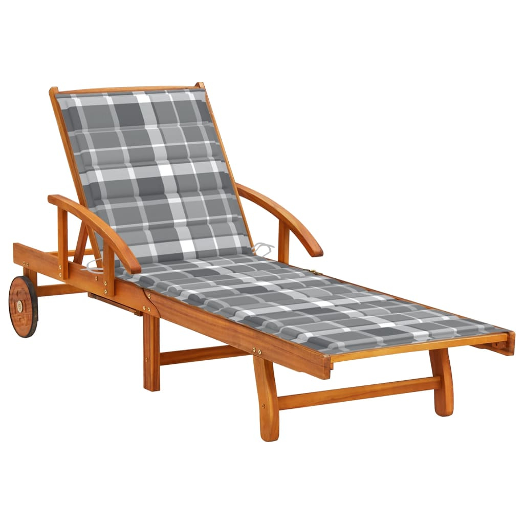 vidaXL tumbona de jardín con cojín madera maciza de acacia