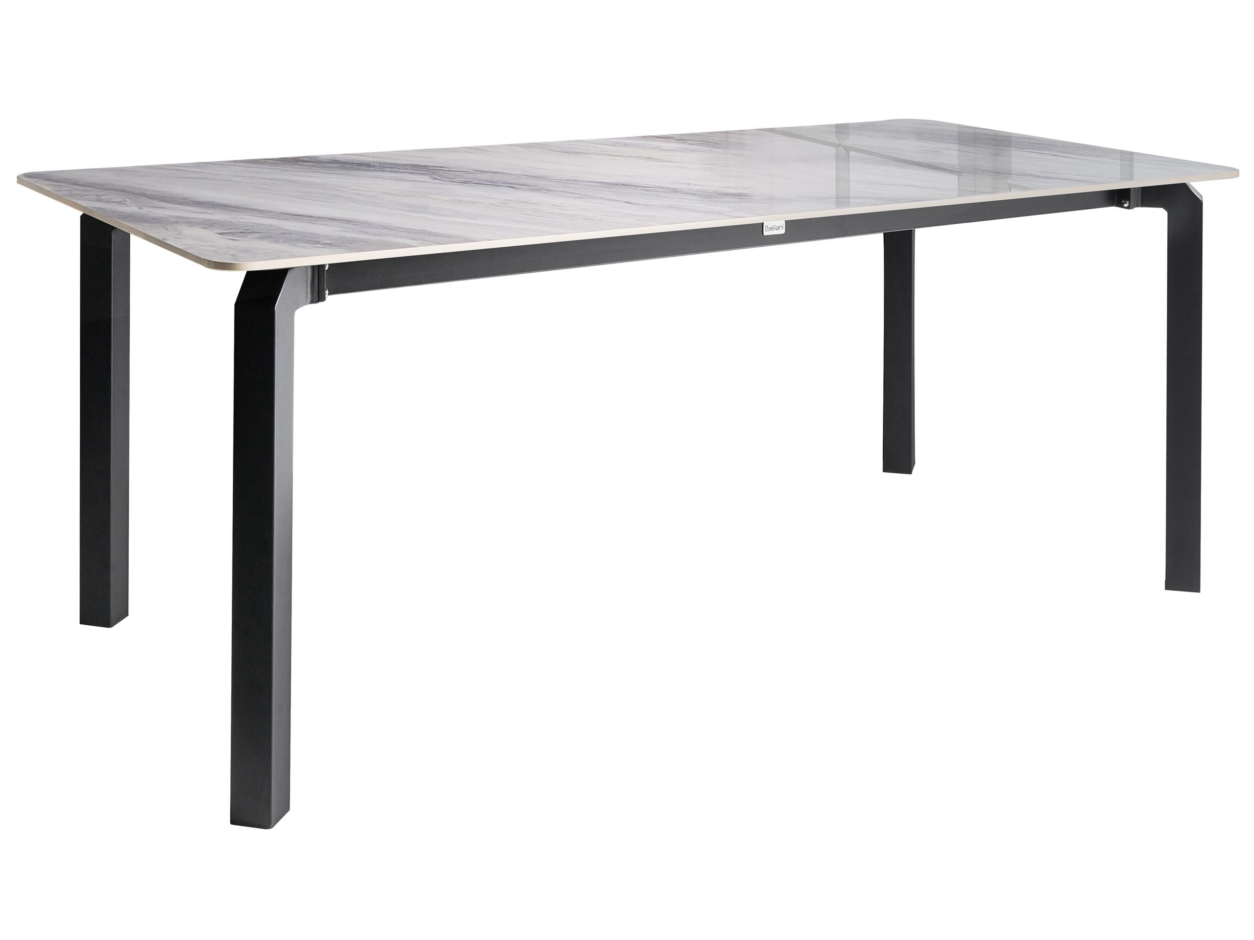 Mesa de jardín feletto 180 cm 90 cm piedra mármol gris