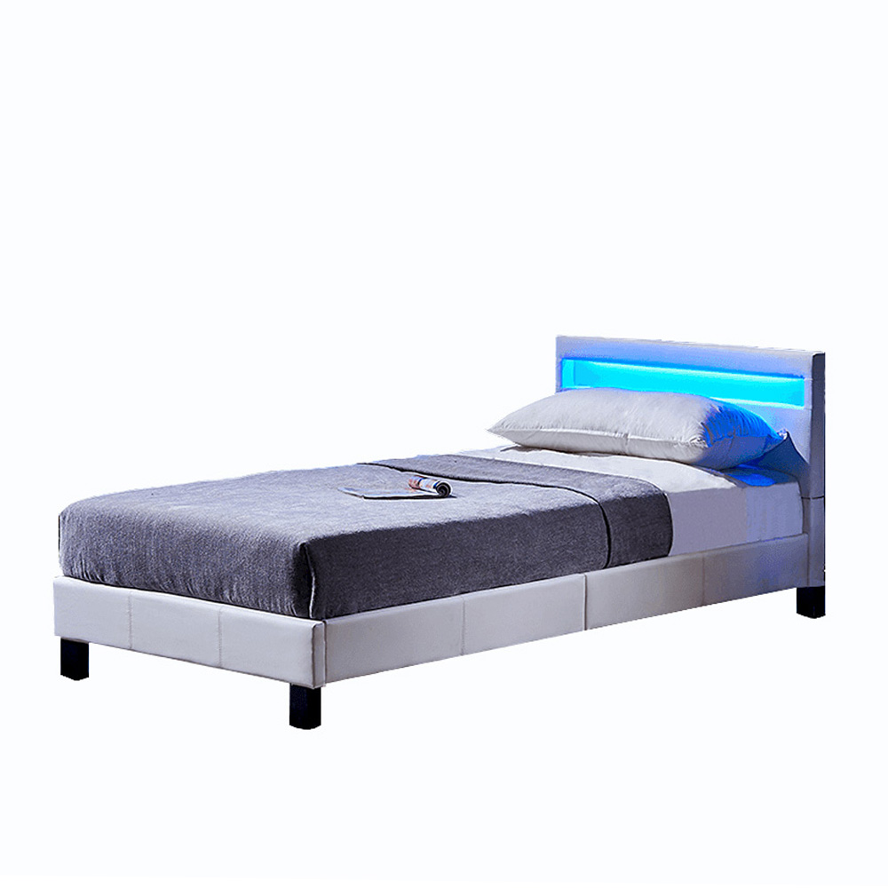 Cama LED astro con colchón - 90 x 200 cm blanco