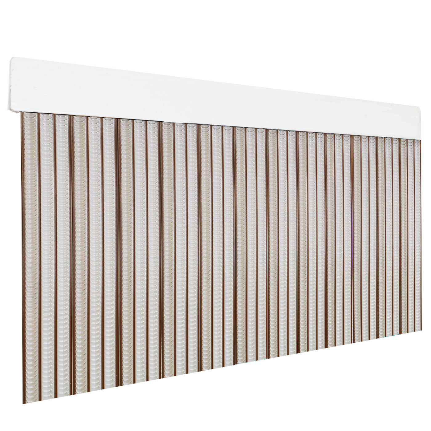 Cortina exterior o interior PVC (210x90cm, transparente+filo marron p3)