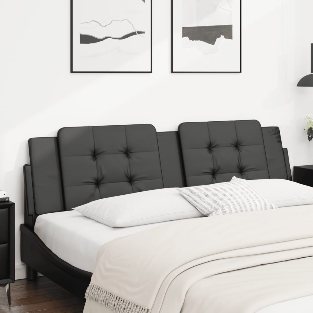 Cabecero de cama acolchado cuero sintético negro 180 cm eso4997