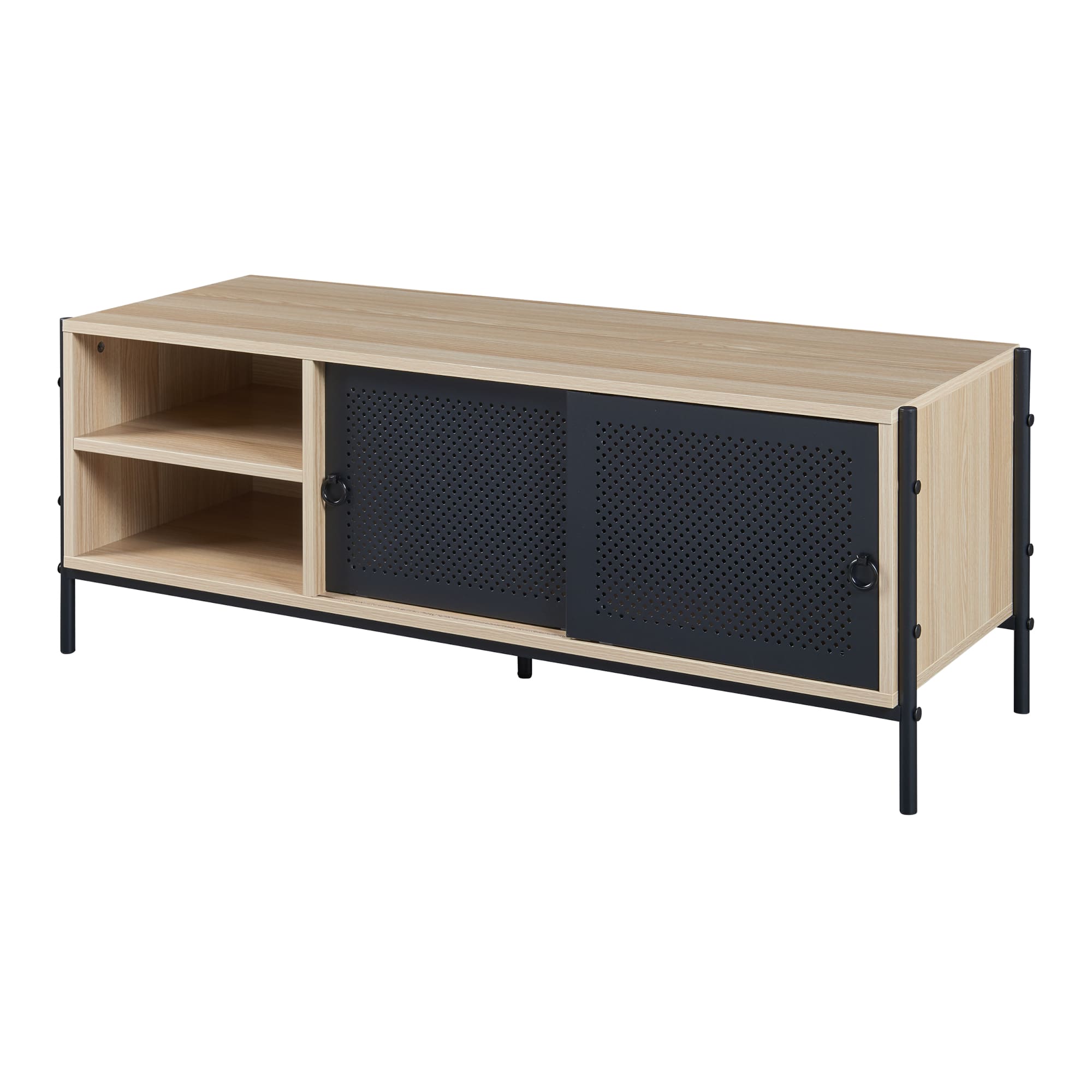 Mueble de tv tysnes 120x40x45 cm - roble/negro [en.casa]