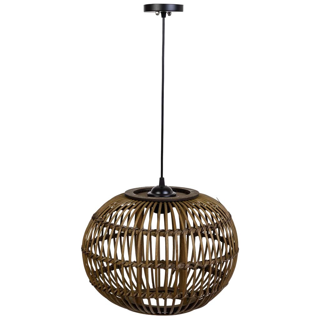 Lámpara de techo de bambu marrón, d37x27h cm