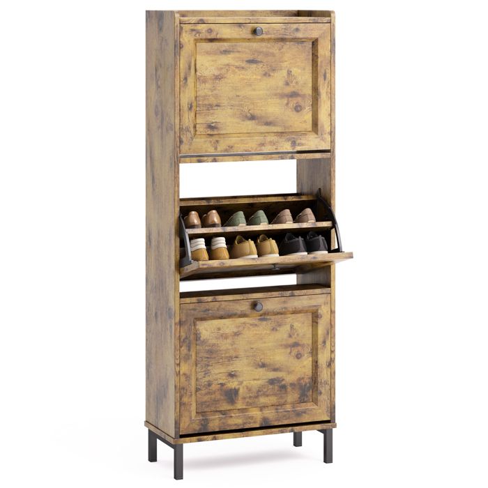 Mueble zapatero vintage marrón - 50 x 24 cm