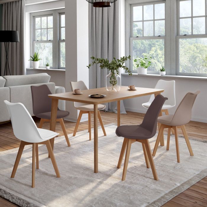 Sillas escandinavas multicolores - lote de 6 - 44x50x77 cm