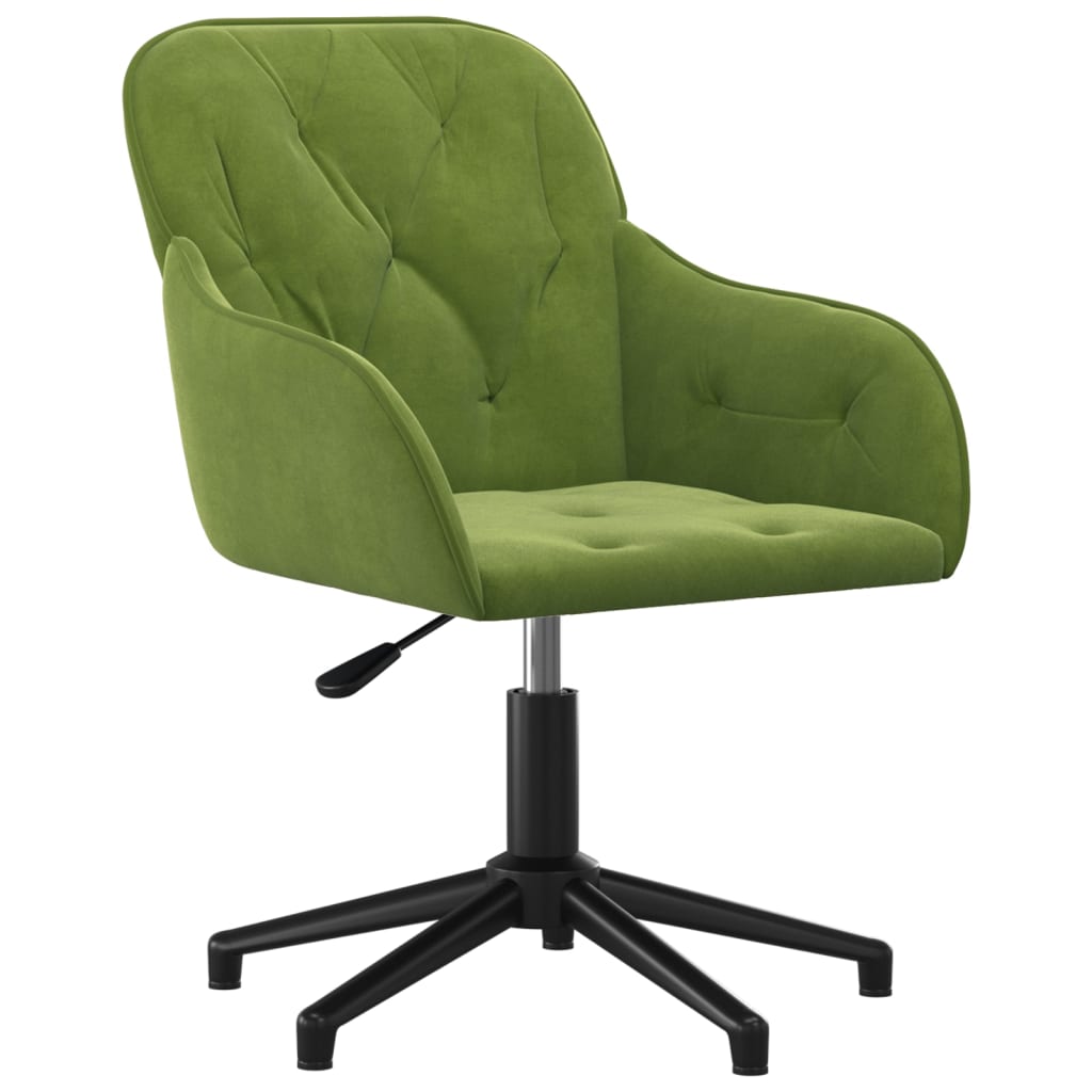Silla giratoria de oficina/estudio terciopelo verde claro 02_0024185