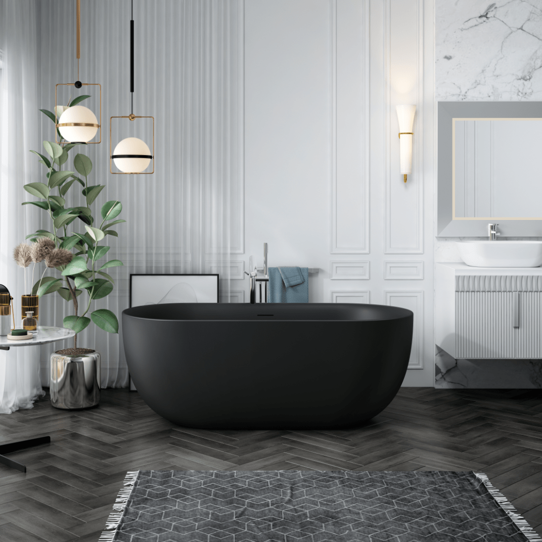Bañera exenta lisbon negro 150 cm mate