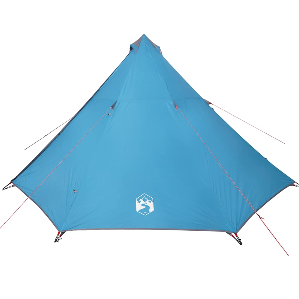 vidaXL tienda de campaña familiar tipi 8 personas impermeable azul