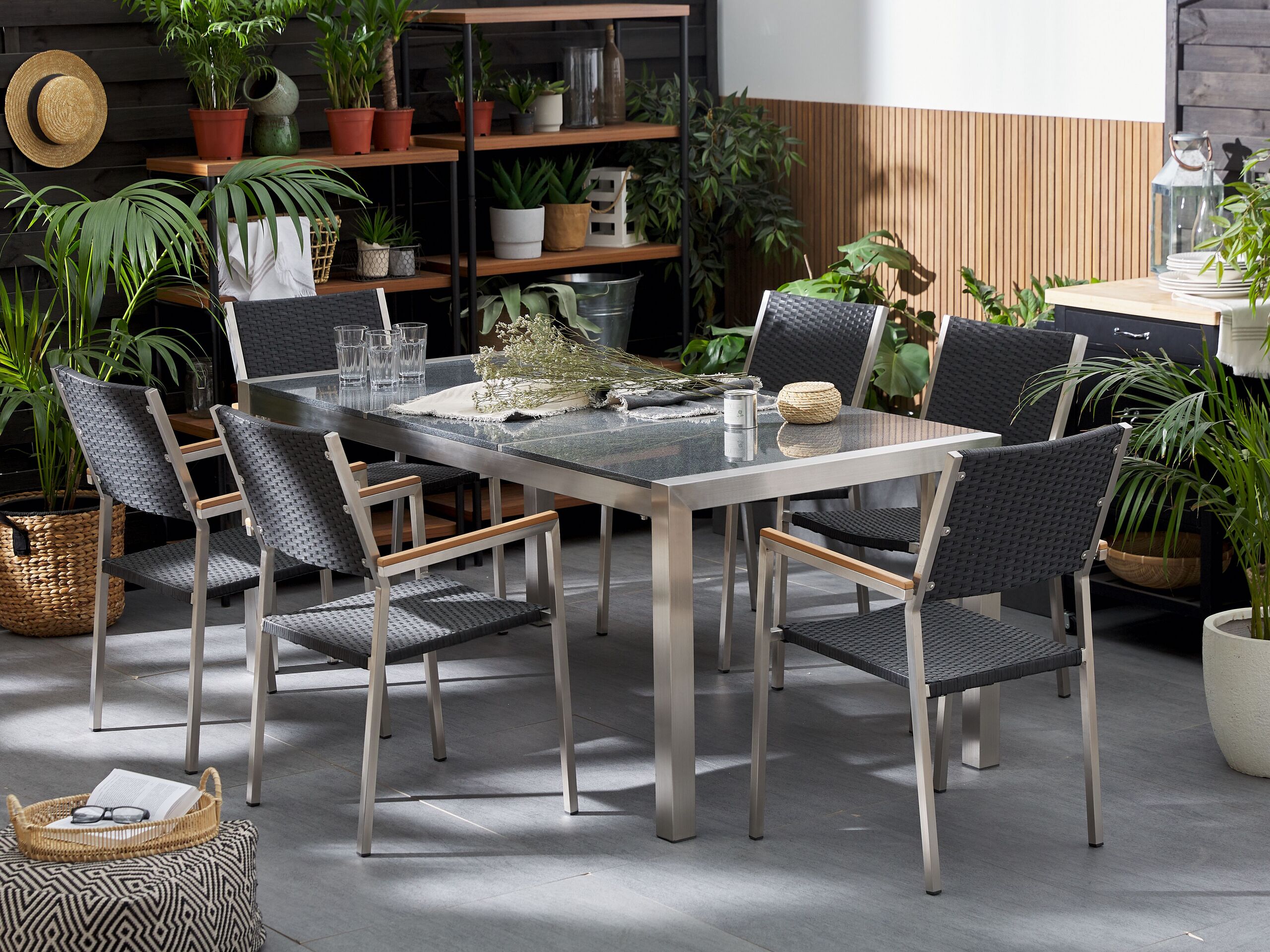 Conjunto de comedor gris grafito grosseto