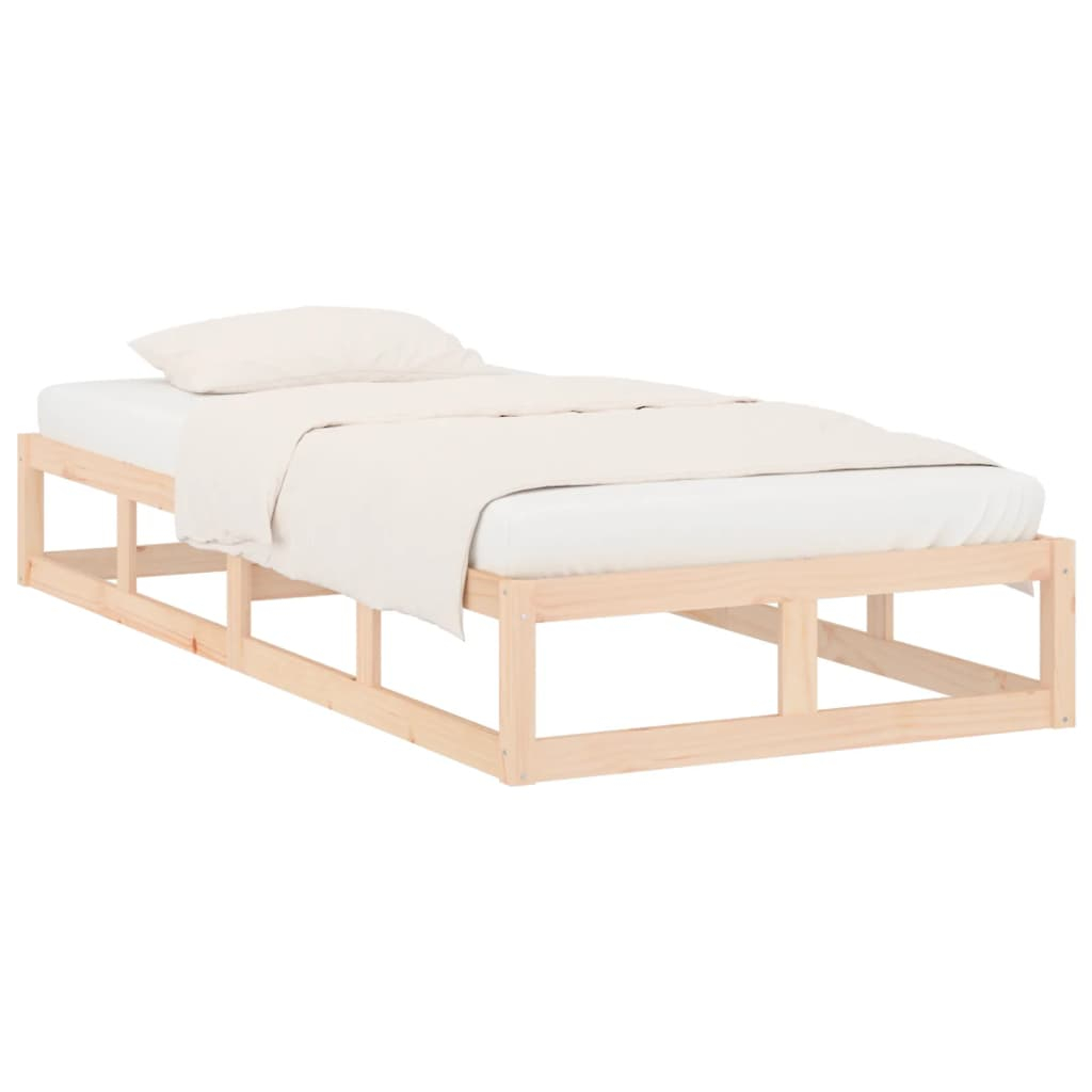 vidaXL estructura de cama individual pequeña madera maciza 75x190 cm