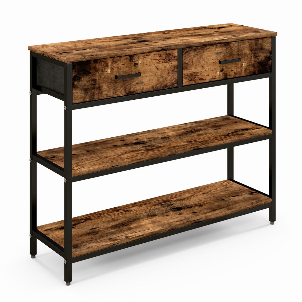 Consola industrial 100x30x80 cm con 2 cajones abatibles elegante