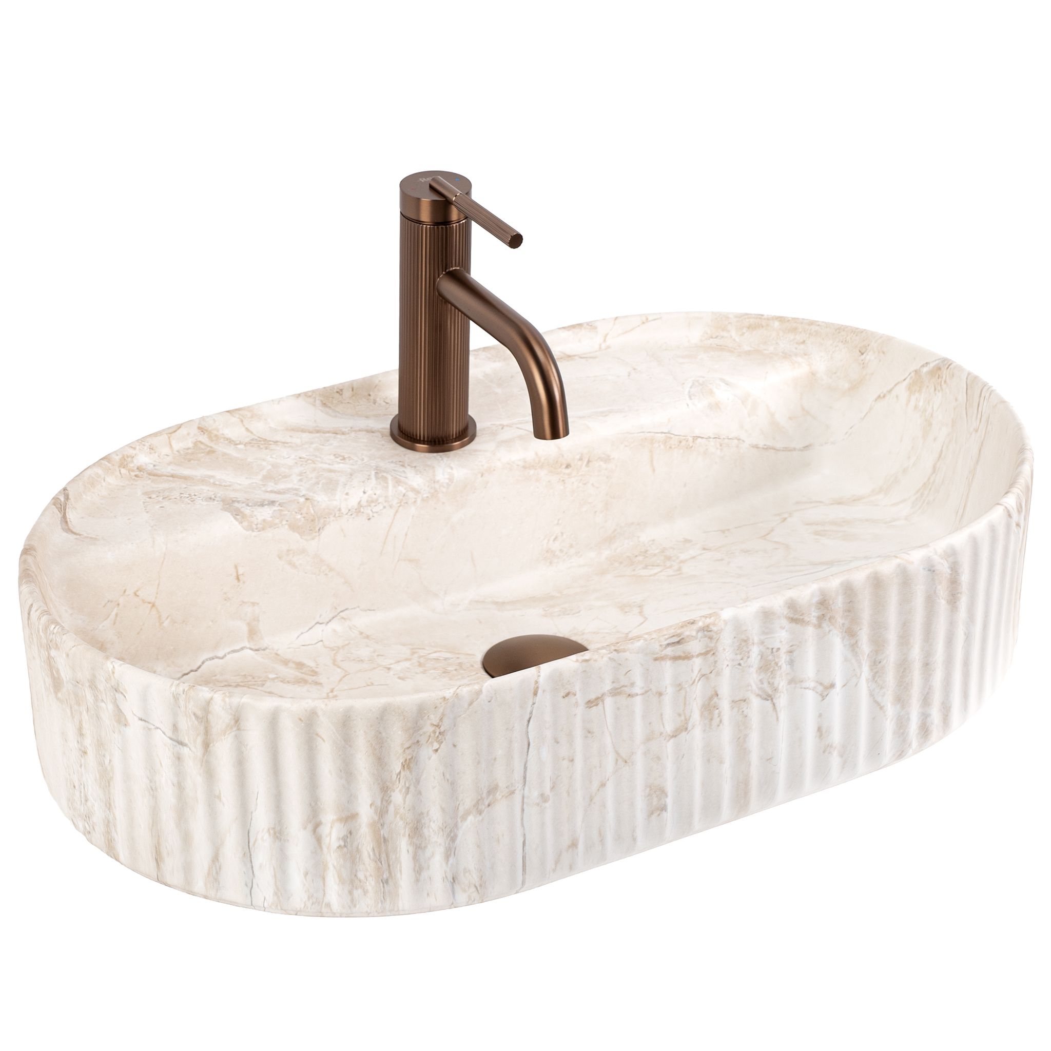 Rea lavabo sobre encimera marcela 60 saturn beige, 60x37x13,5 cm