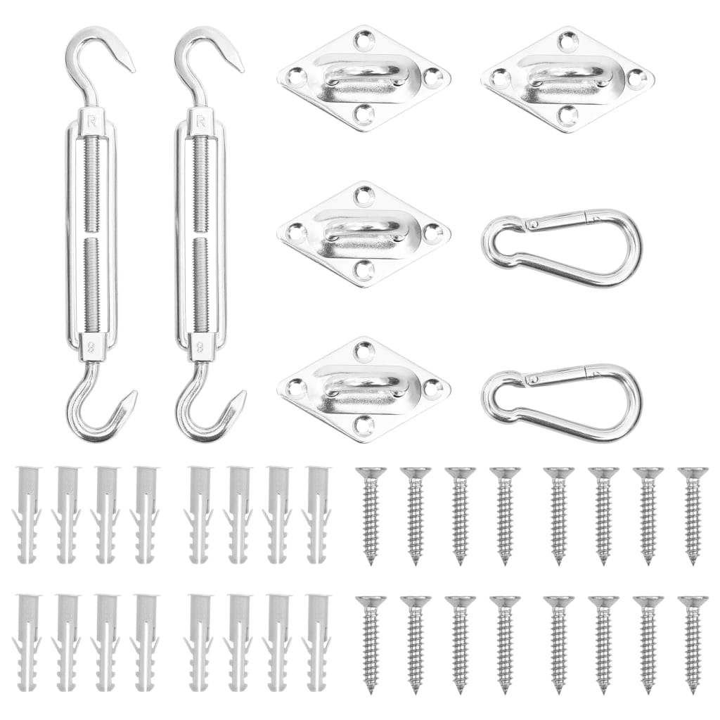 vidaXL juego de accesorios para toldo de vela 8 pzas acero inoxidable