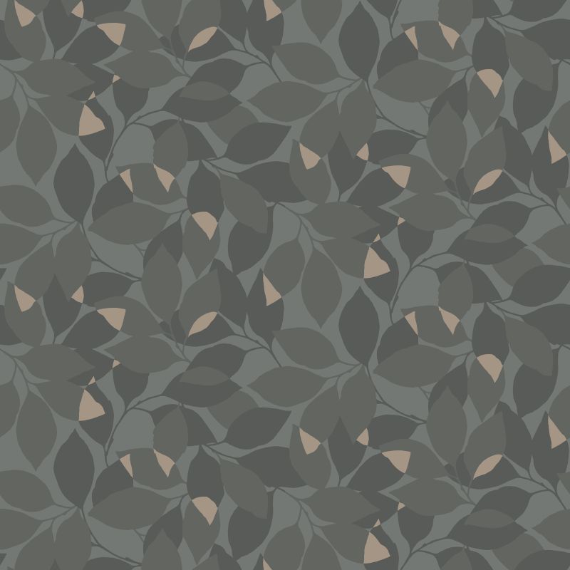 Duro papel pintado hojas verde oscuro - 53 cm x 10.05 m - 661140