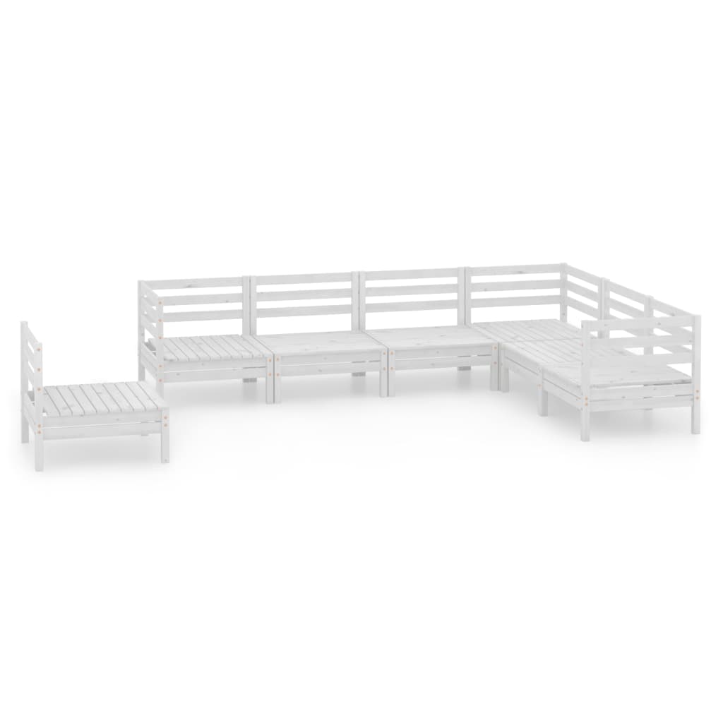 vidaXL juego de muebles de jardín 7 piezas madera maciza pino blanco