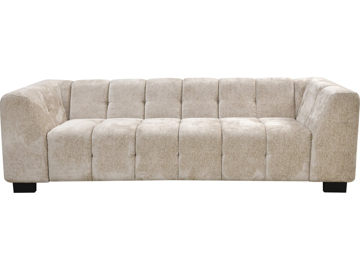 Sofá recto de diseño en tejido de chenilla 3 plazas "foch" - beige