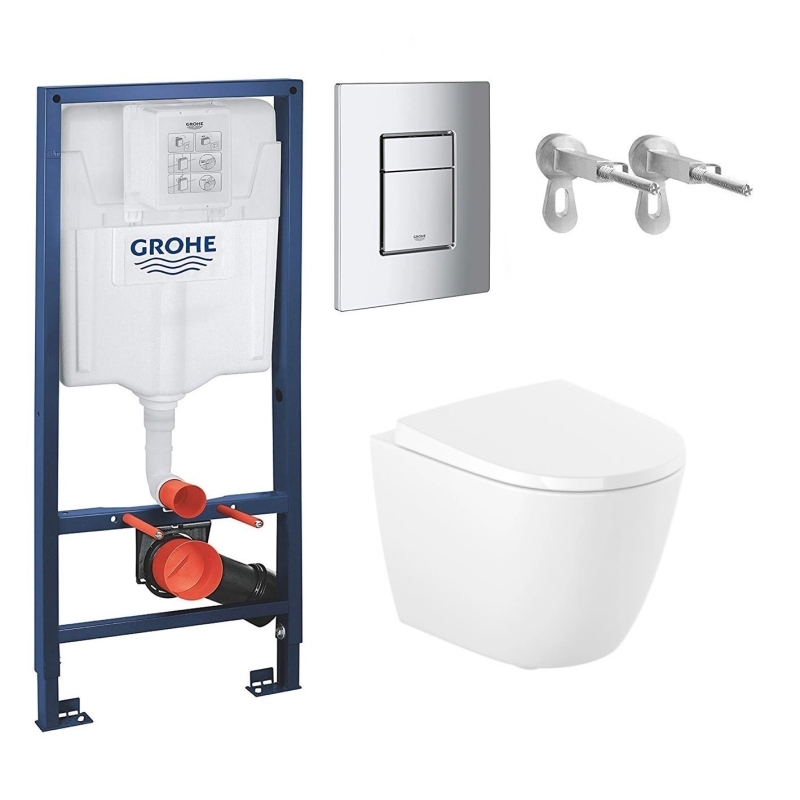 Pack cisterna grohe rapid sl y pulsador cromo br con inodoro roca ona