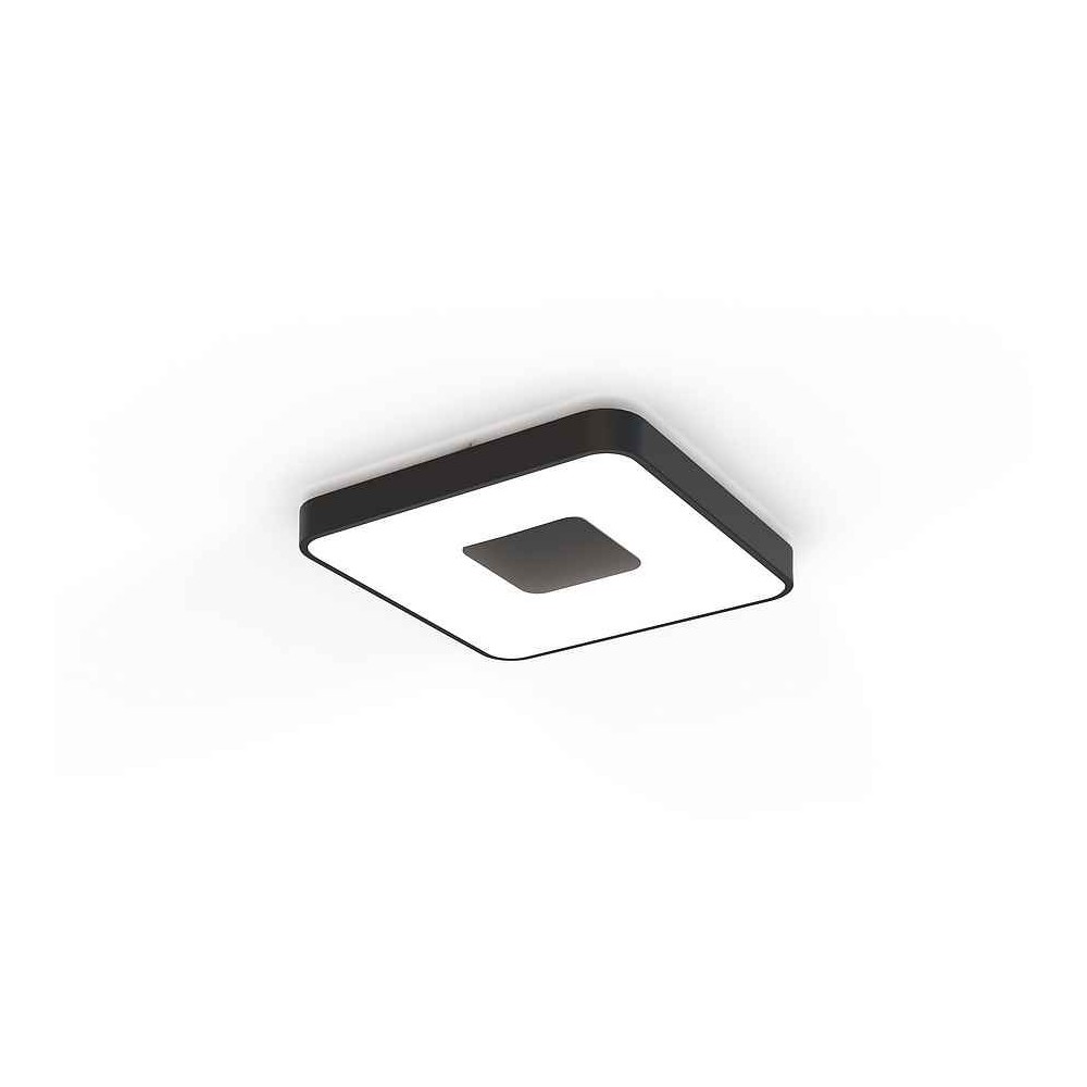 Mantra plafón de techo LED cuadrado negro coin regulable con mando y app