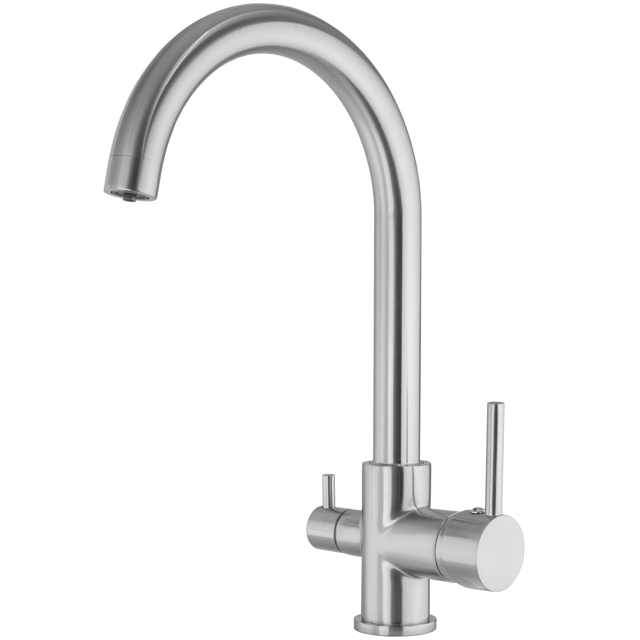 Valaz grifo de cocina osmosis 3 vías redondo acero cepillado