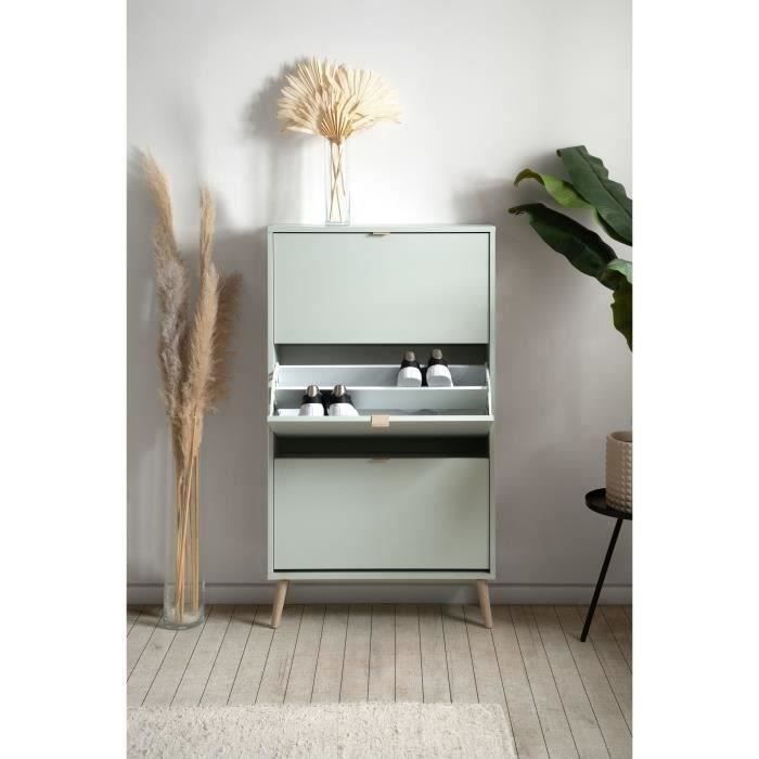 Mueble para zapatos - verde - 3 abatibles - 12 pares - l70 x p24 x h125 cm