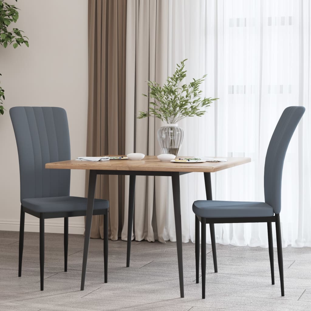 Sillas de comedor 2 unidades terciopelo gris oscuro qweo9816