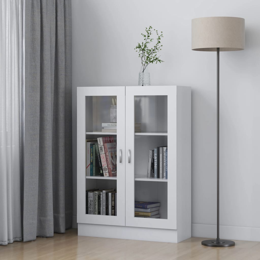 Vitrina de madera contrachapada blanco 82,5x30,5x115 cm es1042
