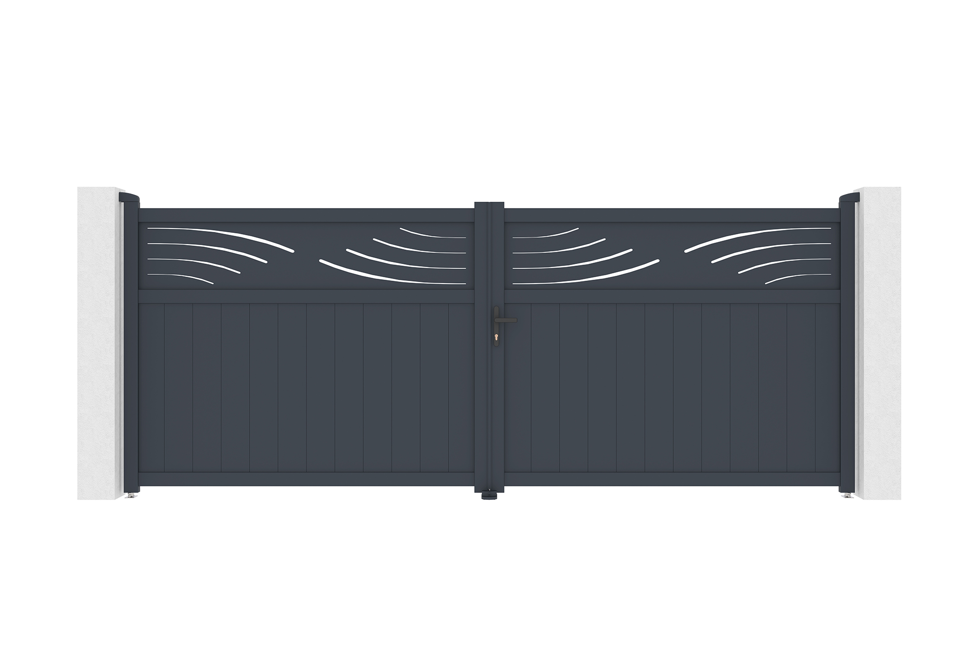 Puerta automática batiente 4m halti a.160cm gris + motor tanker b250