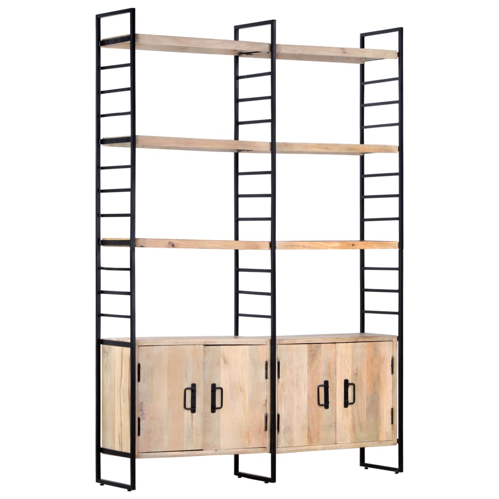 vidaXL estantería de 4 niveles madera maciza de mango 124x30x180 cm