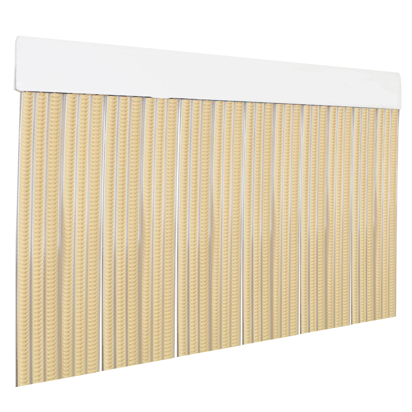 Cortina exterior o interior PVC (210x90cm, vainilla+filo transparente p14)