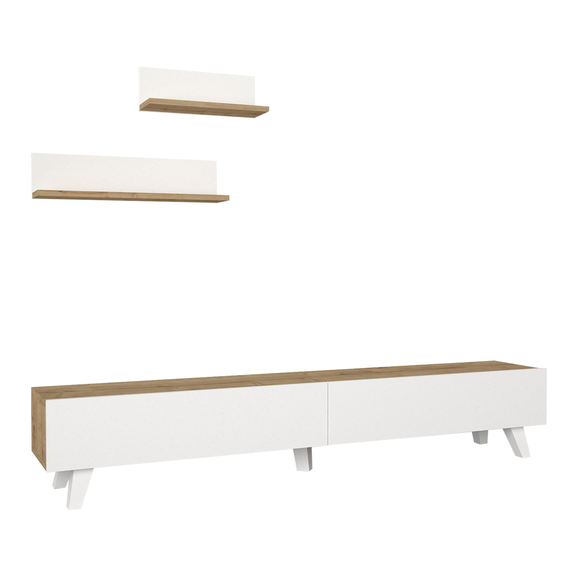Juego de muebles de salón saarijärvi aglomerado 180 x 31 x 33 cm roble