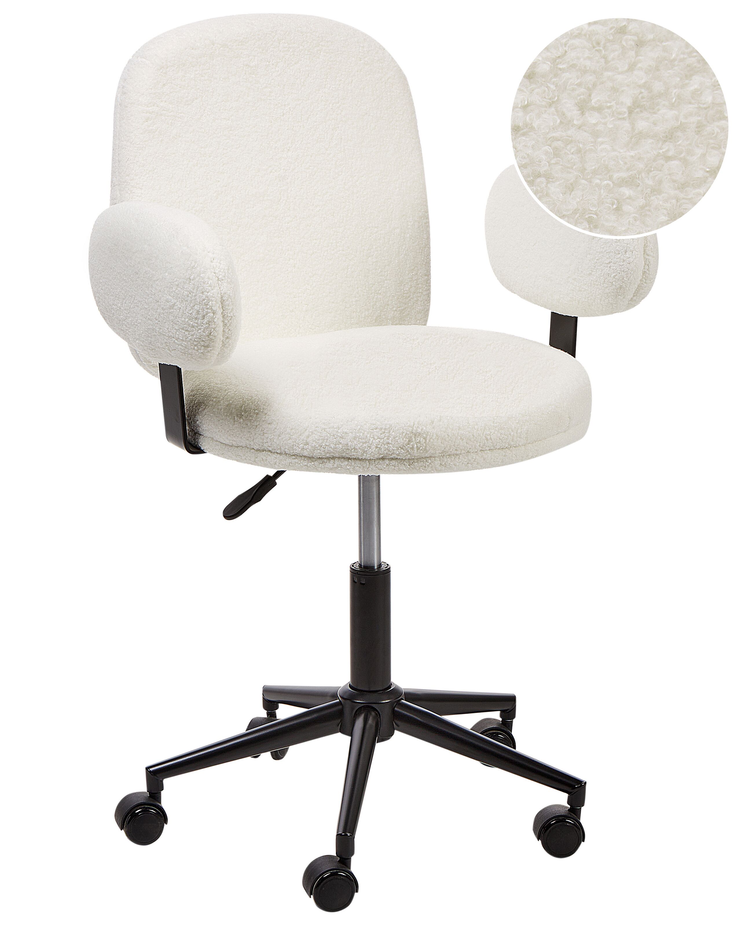 Silla de escritorio moraga bouclé blanco crema