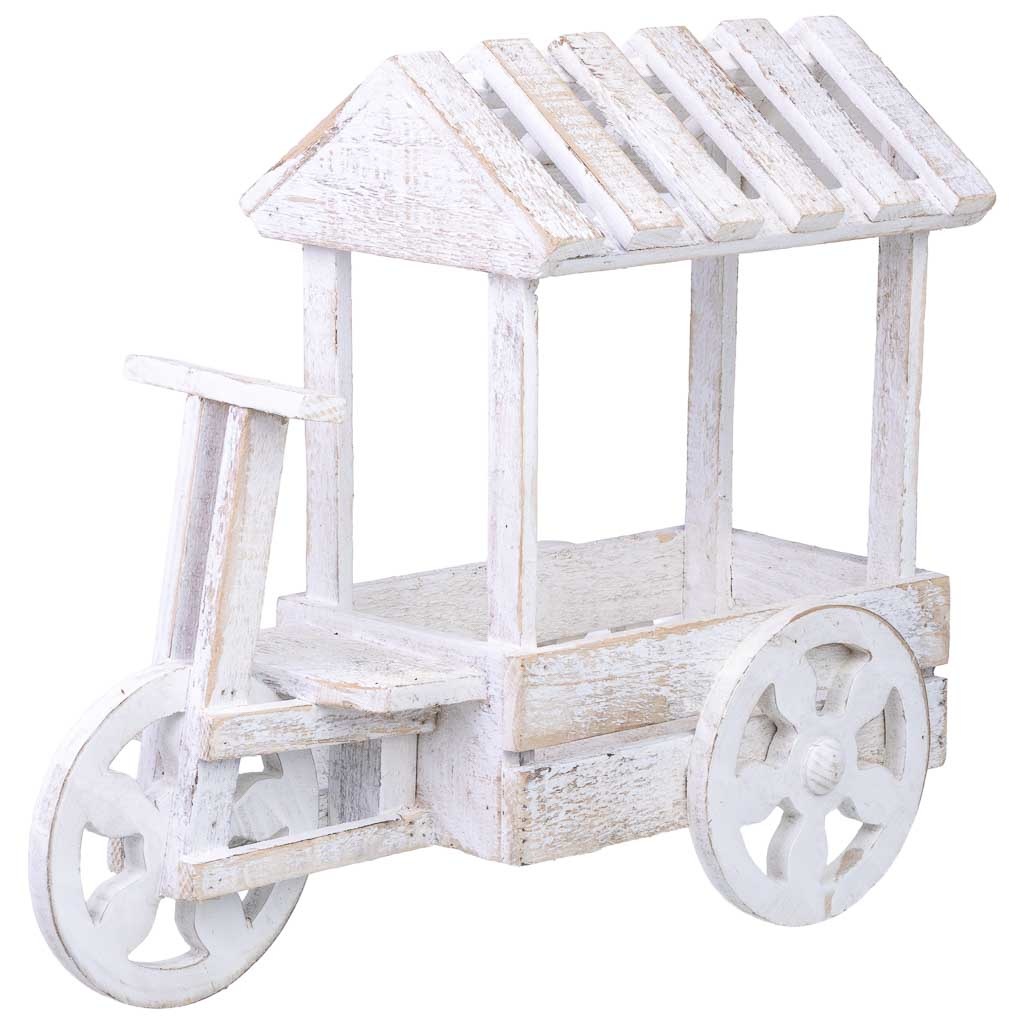 Soporte macetero de madera 46x18x40h cm