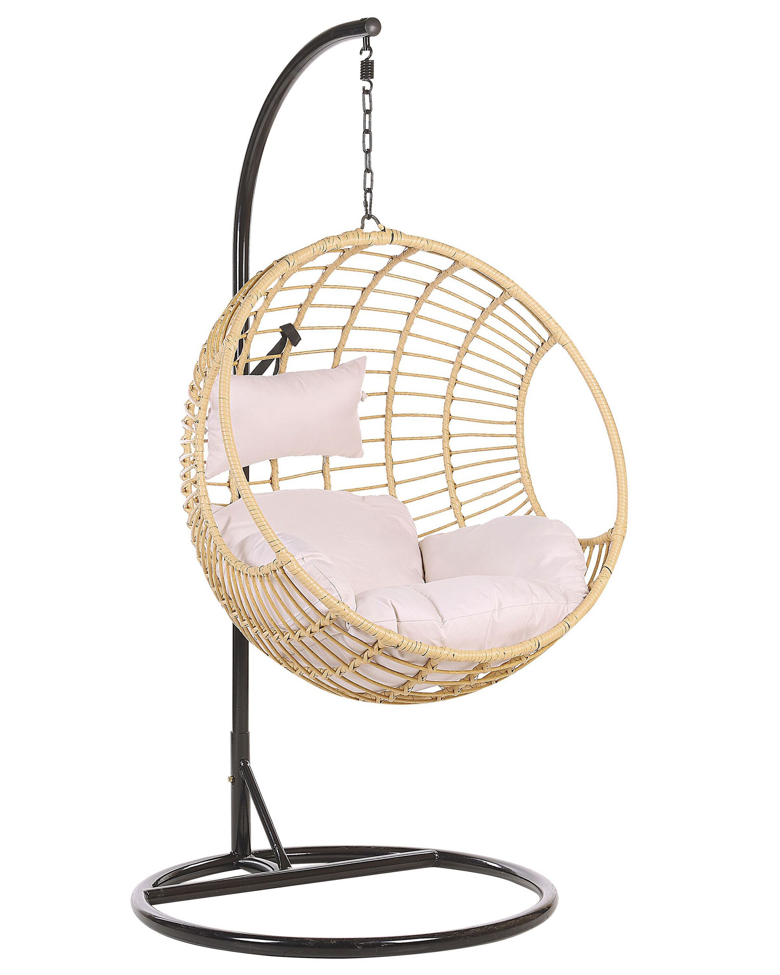 Sillón colgante con soporte aspio ratán sintético natural