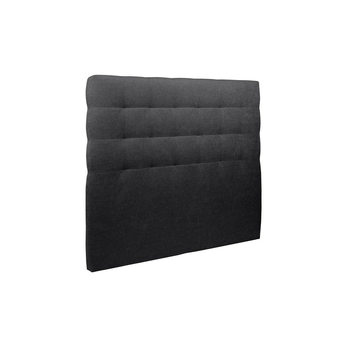 Cabecero acolchado de 135 cm - tela de lona natté negra - negro