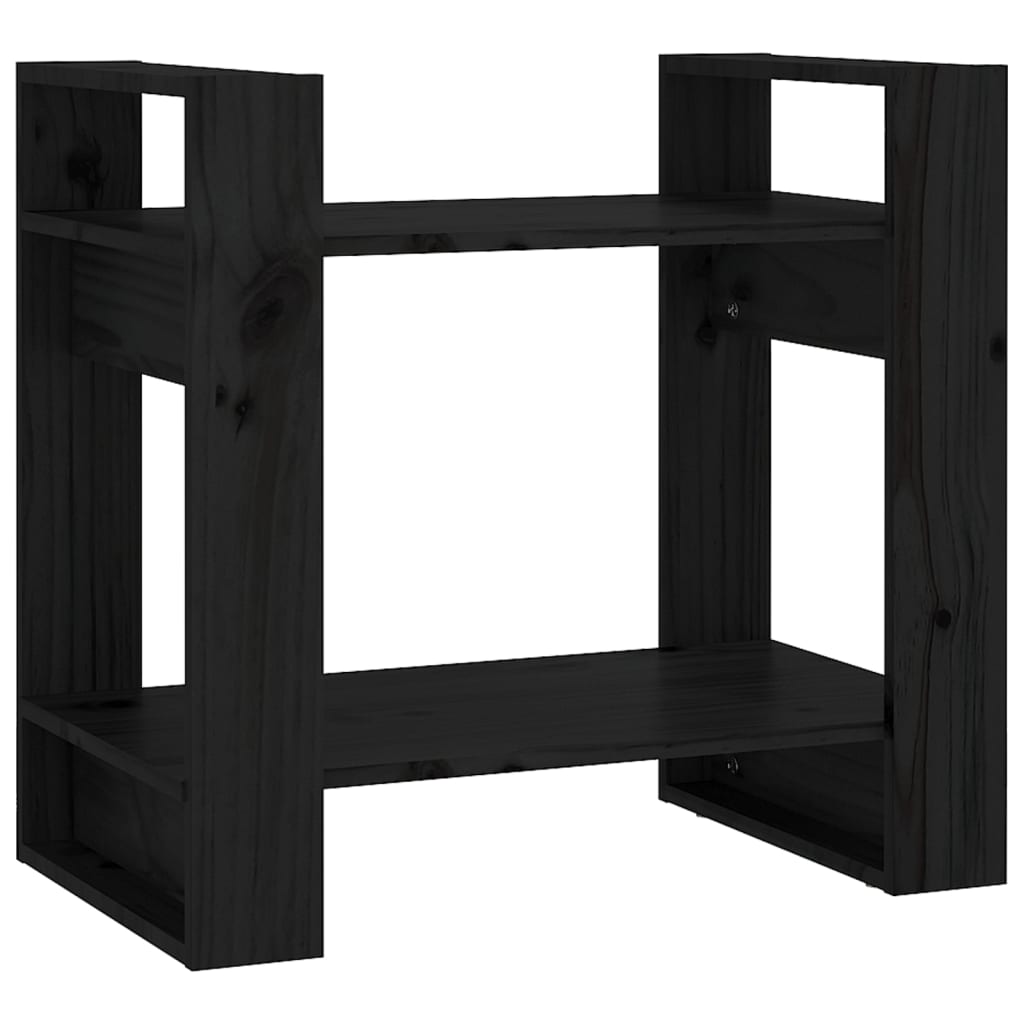 vidaXL estantería/divisor de espacios madera pino negro 60x35x57 cm