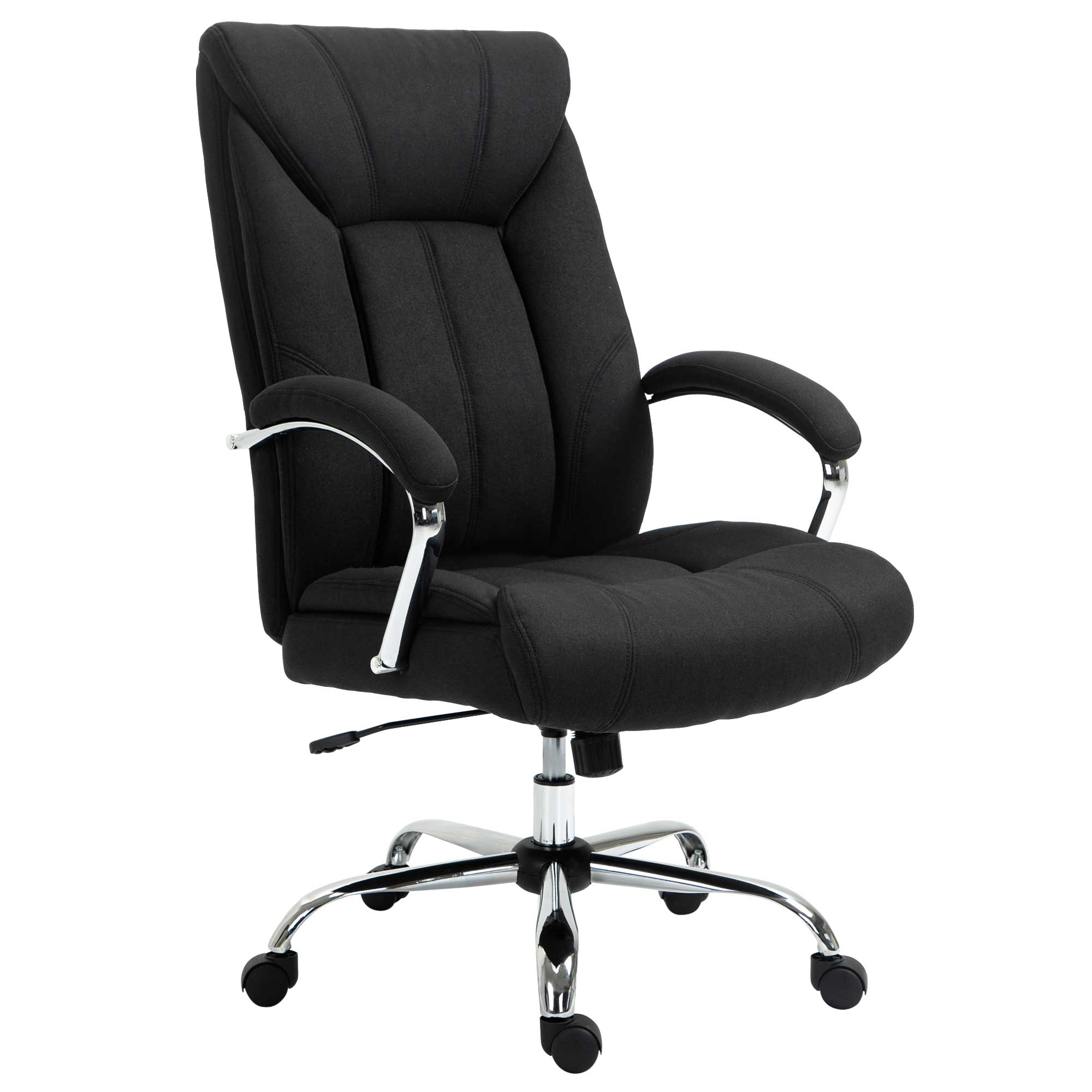 Silla de oficina lino (100% poliéster) negro 78x65x118 cm