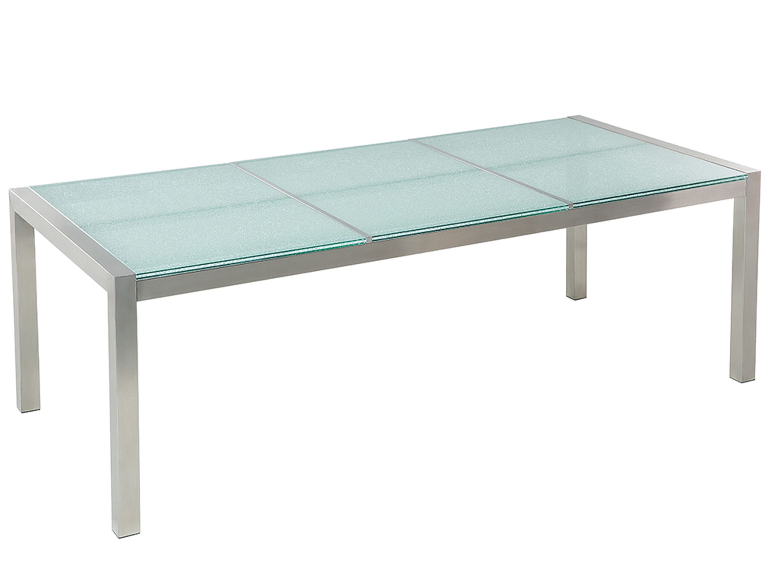 Mesa de jardín grosseto 220 cm 100 cm vidrio agrietado transparente