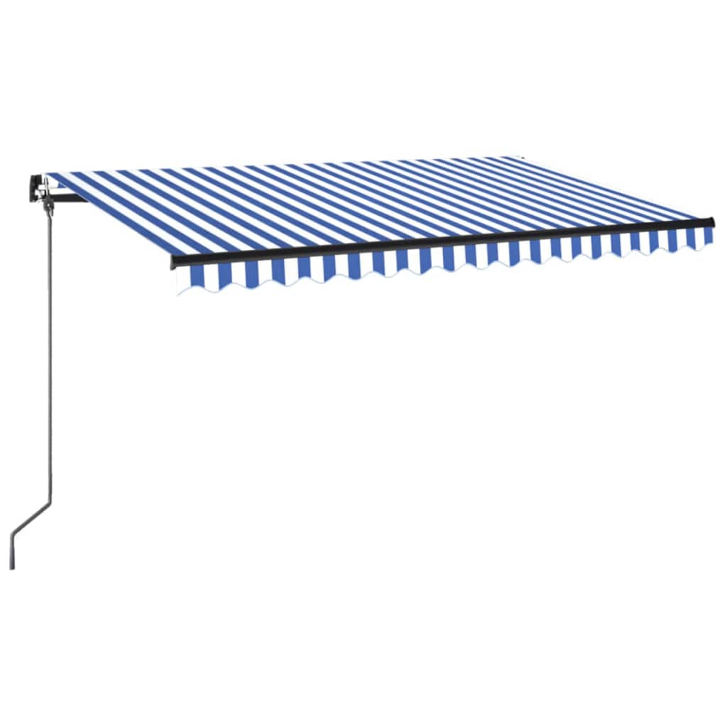 vidaXL toldo automático retráctil azul y blanco 450x350 cm