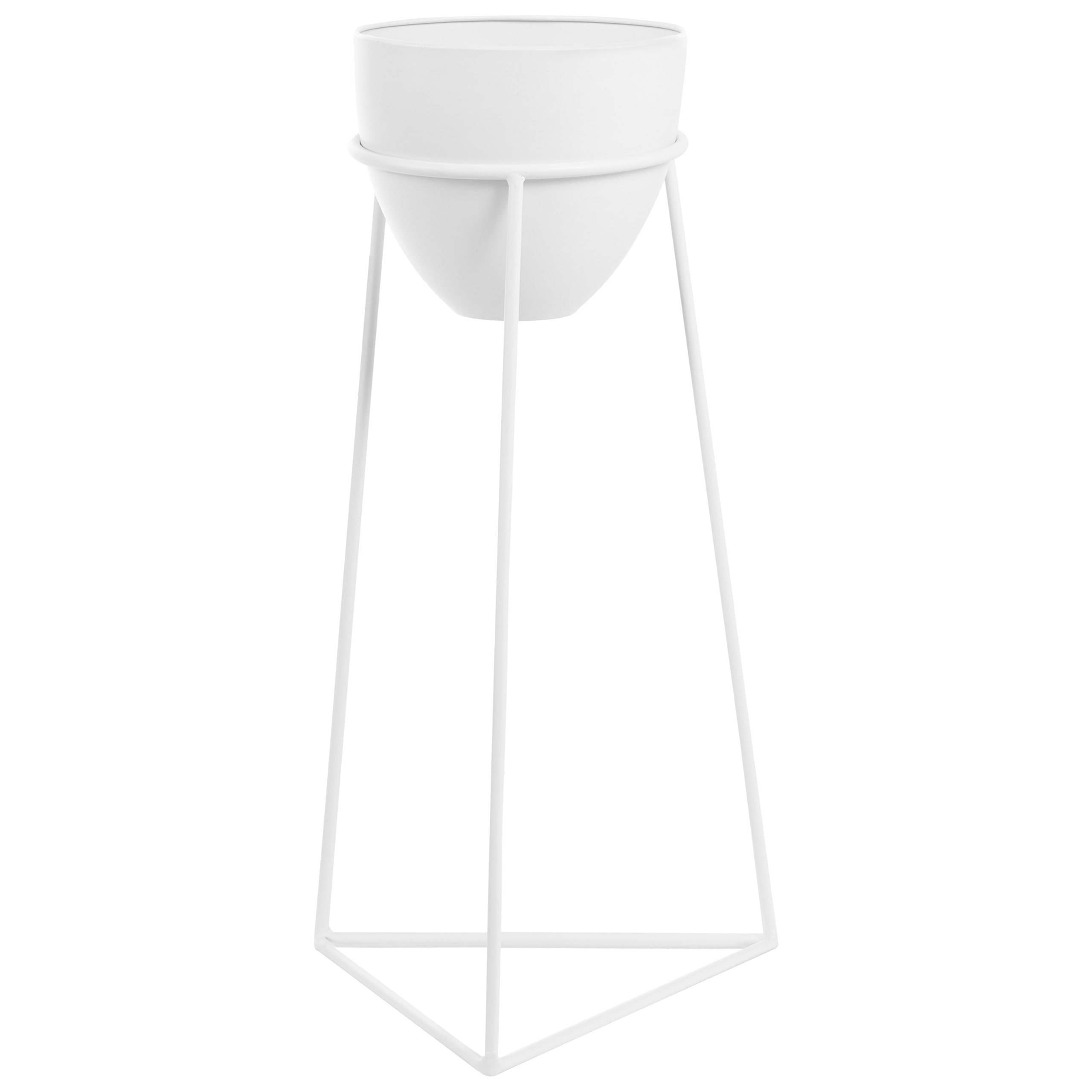 Maceta con patas liparis 30 cm metal blanco