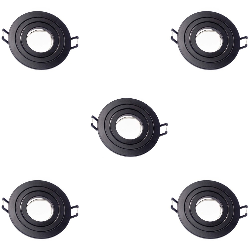 Pack 5 foco empotrable orientable classic redondo negro wonderlamp 1xgu10