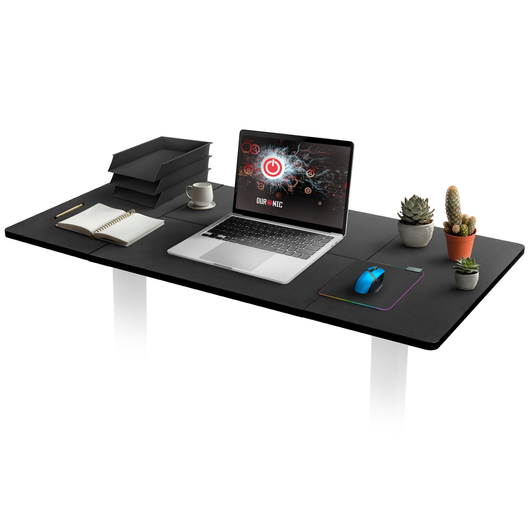 Duronic tt140 bk tablero de escritorio sin patas | 140x60x1,9 cm | negro