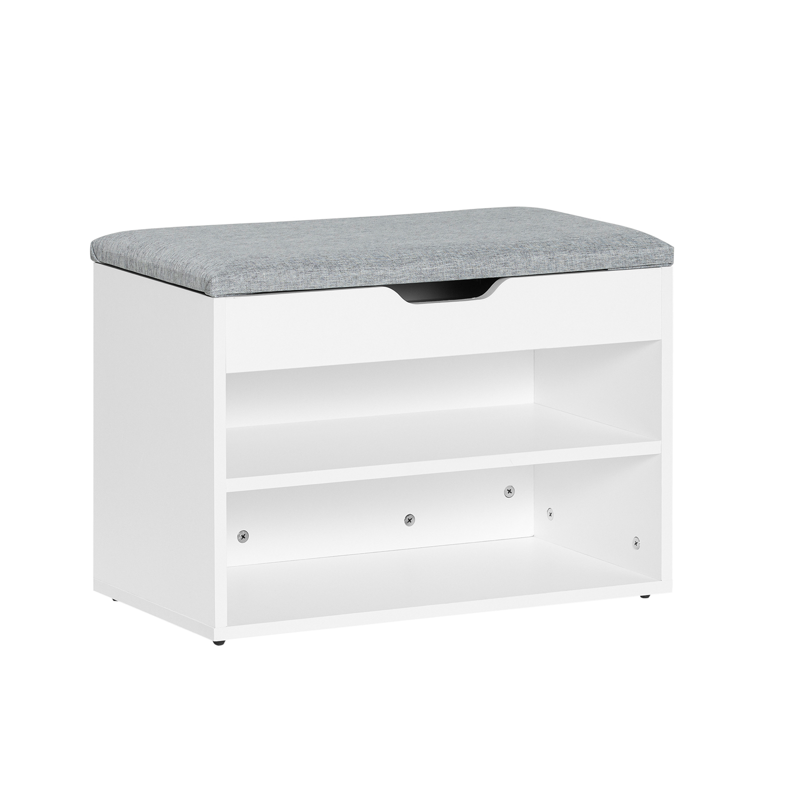 Banco zapatero con asiento de almacenaje 120 kg blanco y gris