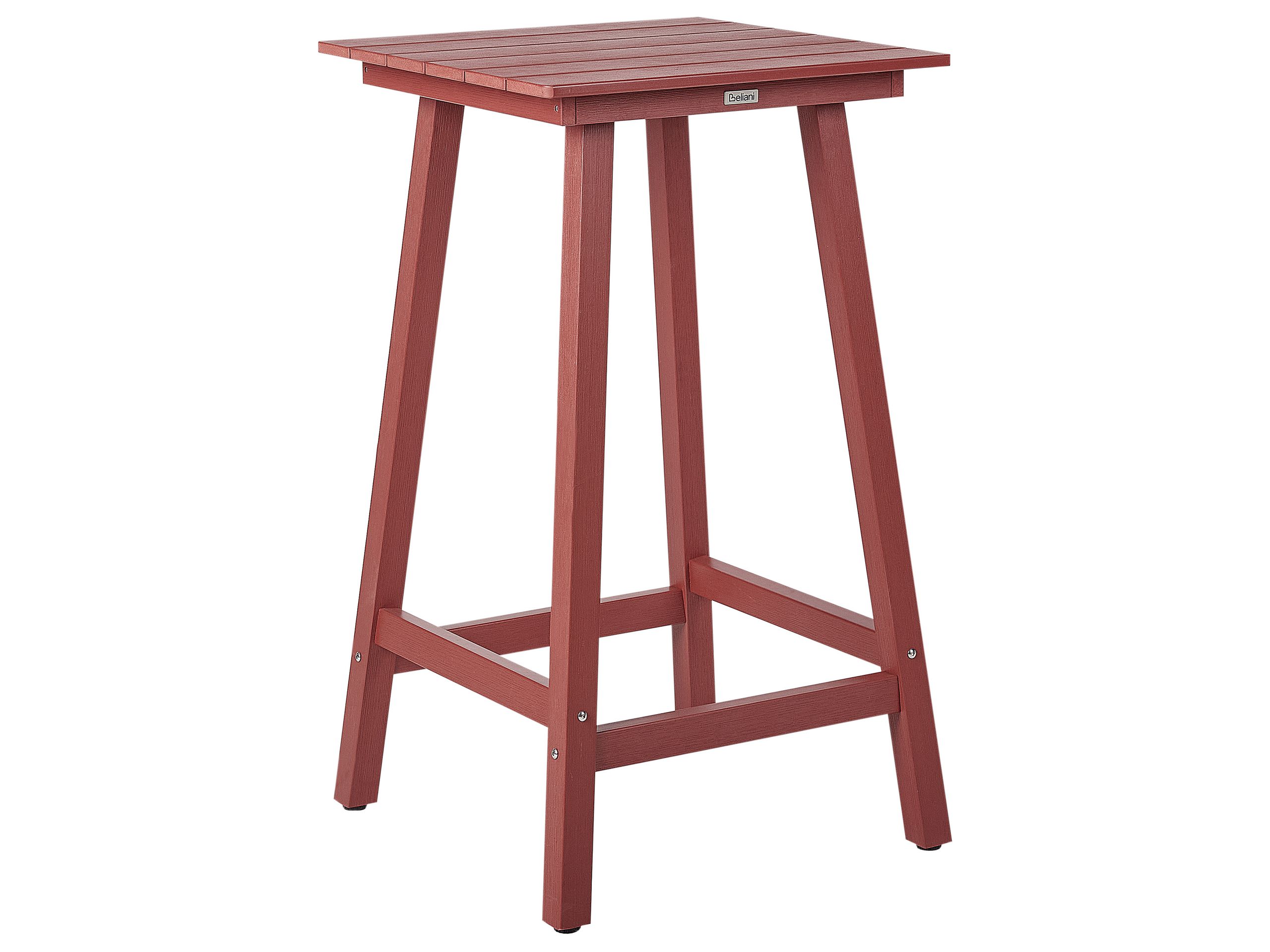 Mesa de bar de jardín adirondack 60 cm 59 cm material sintético rojo