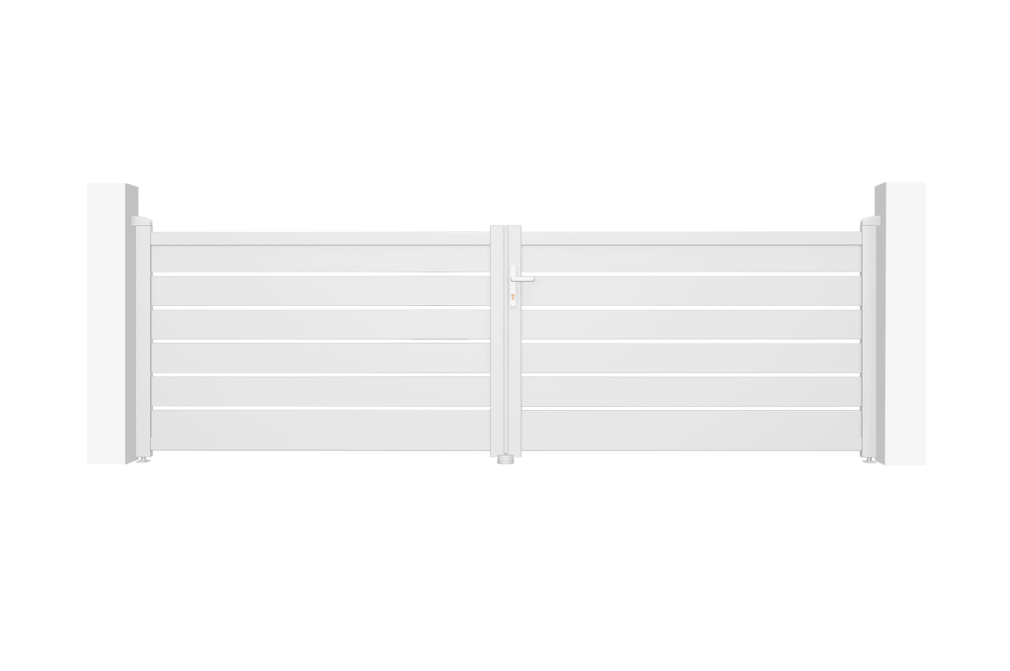 Puerta batiente automática blanca vogel 4m h.120cm + motor hicker b200
