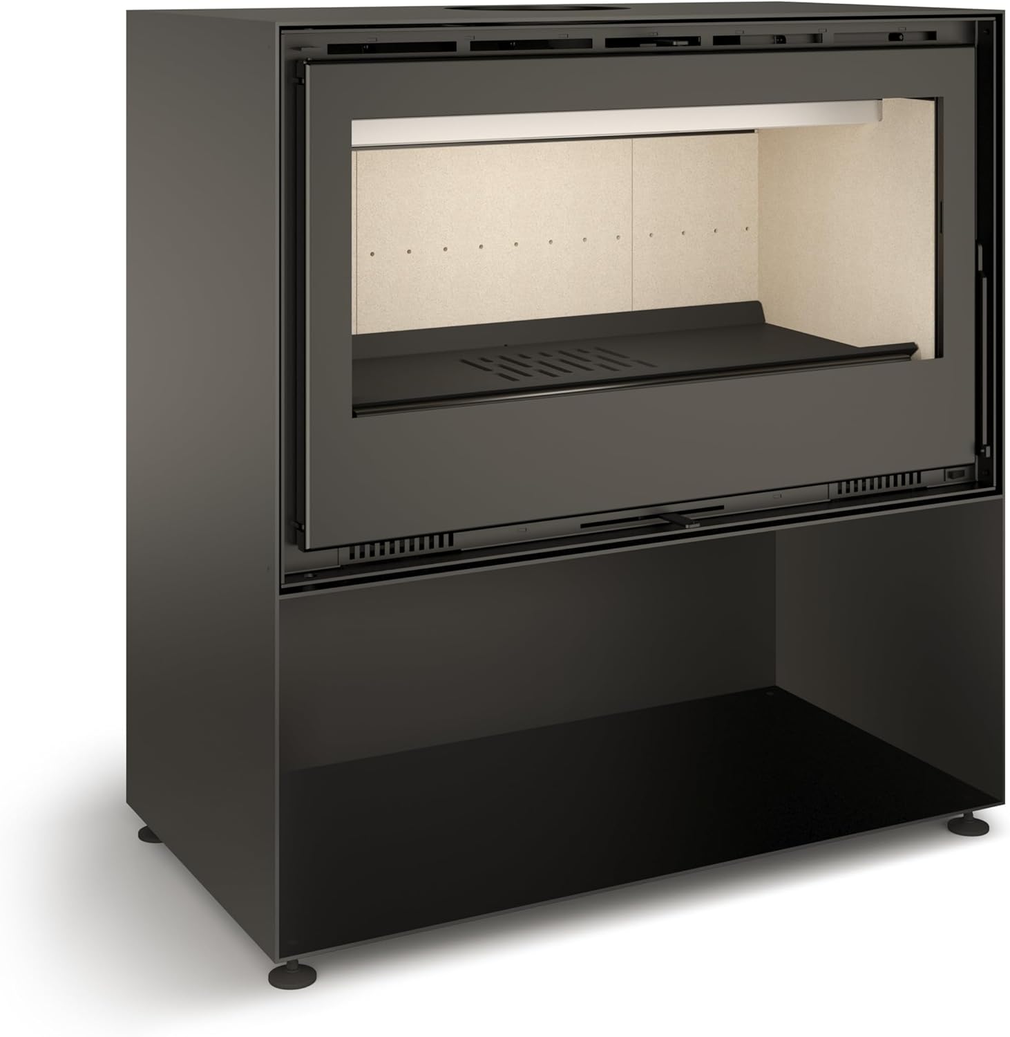 Tj - estufa de leña con leñero modelo jucar 100 de 9,5 kw
