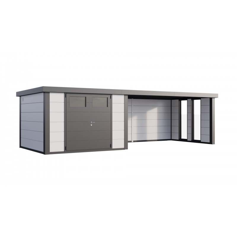 Caseta jardin nh9 con apoyo xl e ventanas a derecha | blanco | novo habitat