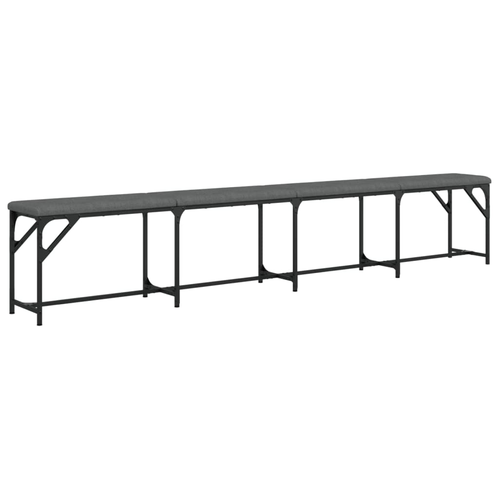 vidaXL banco de comedor acero y tela gris oscuro 248x32x45 cm