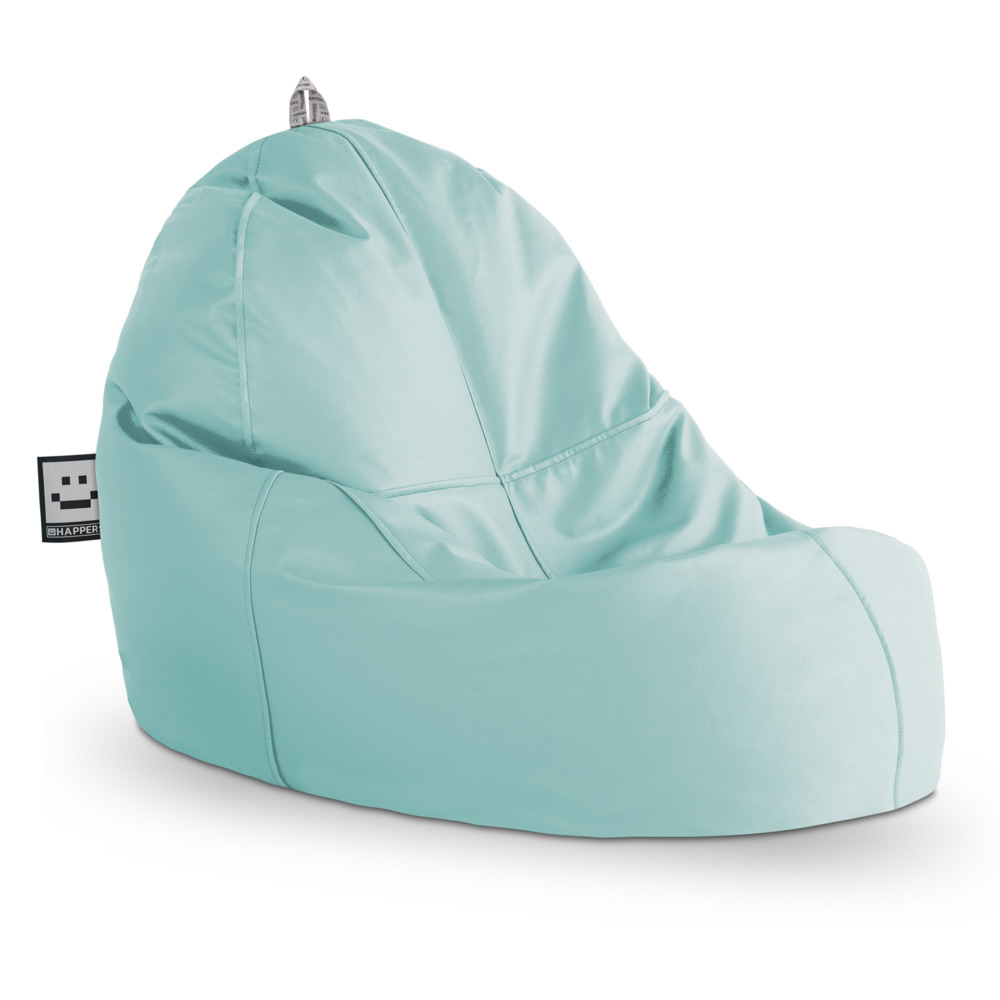 Puff lounge polipiel para exterior o interior azul cielo único
