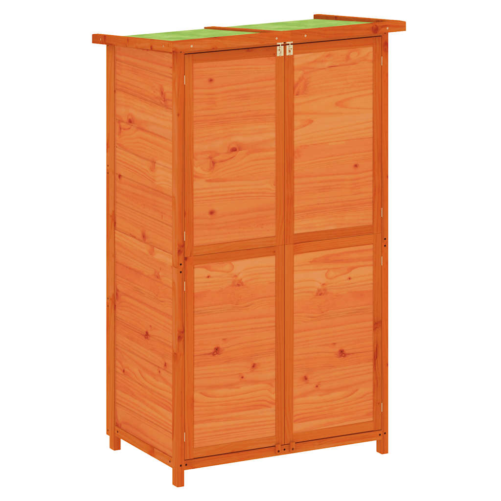 vidaXL cobertizo herramientas jardín madera pino marrón 83x57x140 cm