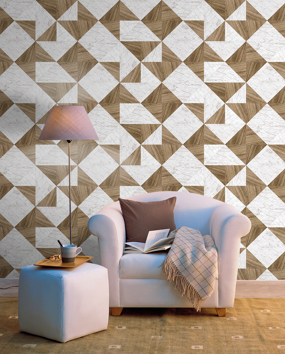 Papel pintado tnt textura madera mármol marron
